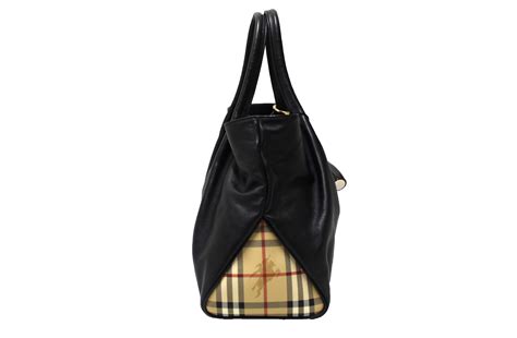 BURBERRY Leather Horn Toggle Tote Black 